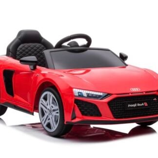 COCHE AUDI R8 SPORT 12V, ROJO, ASIENTO CON FUNDA, RUEDAS GOMA, MANDO RC - INDA63-A300RED